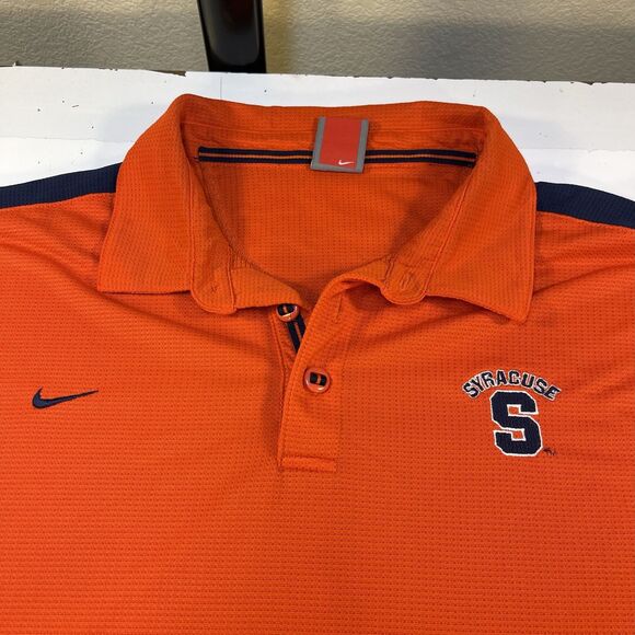 SYRACUSE COLLEGE FOOTBALL SU GOLF POLO SHIRT Mens XL Orange Nike - Picture 2 of 5